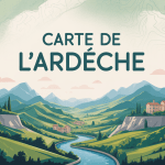 Illustration paysage ardeche carte