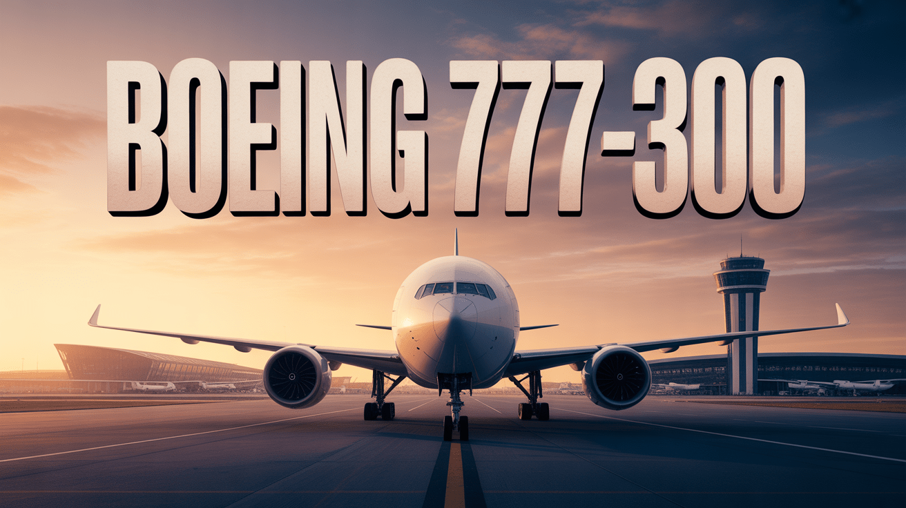 Aircraft Boeing 777-300 sur piste à l'aéroport