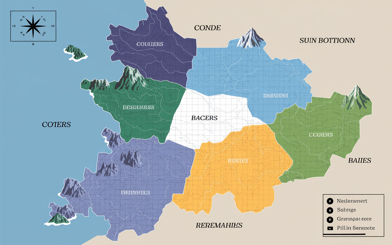 Carte interactive de Bretagne avec départements colorés