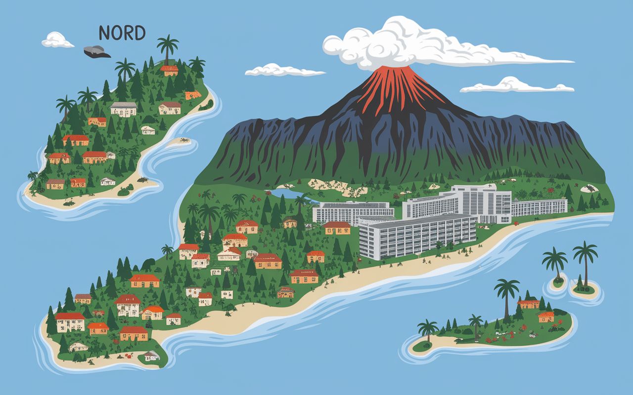 Carte interactive Tenerife avec zones touristiques