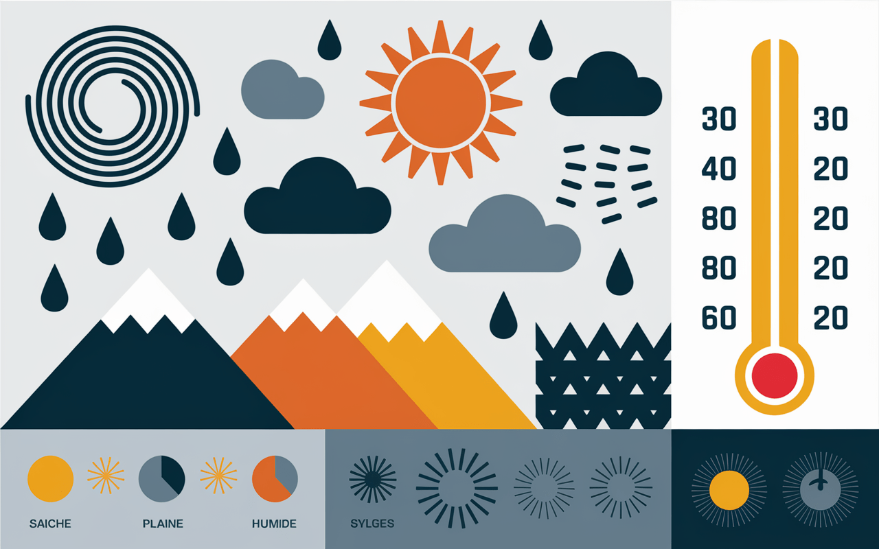 Illustration du climat et saisons au Vietnam