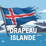 Vue du drapeau islandais flottant au vent