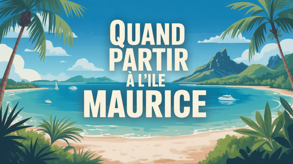 Illustration île Maurice panorama paradisiaque