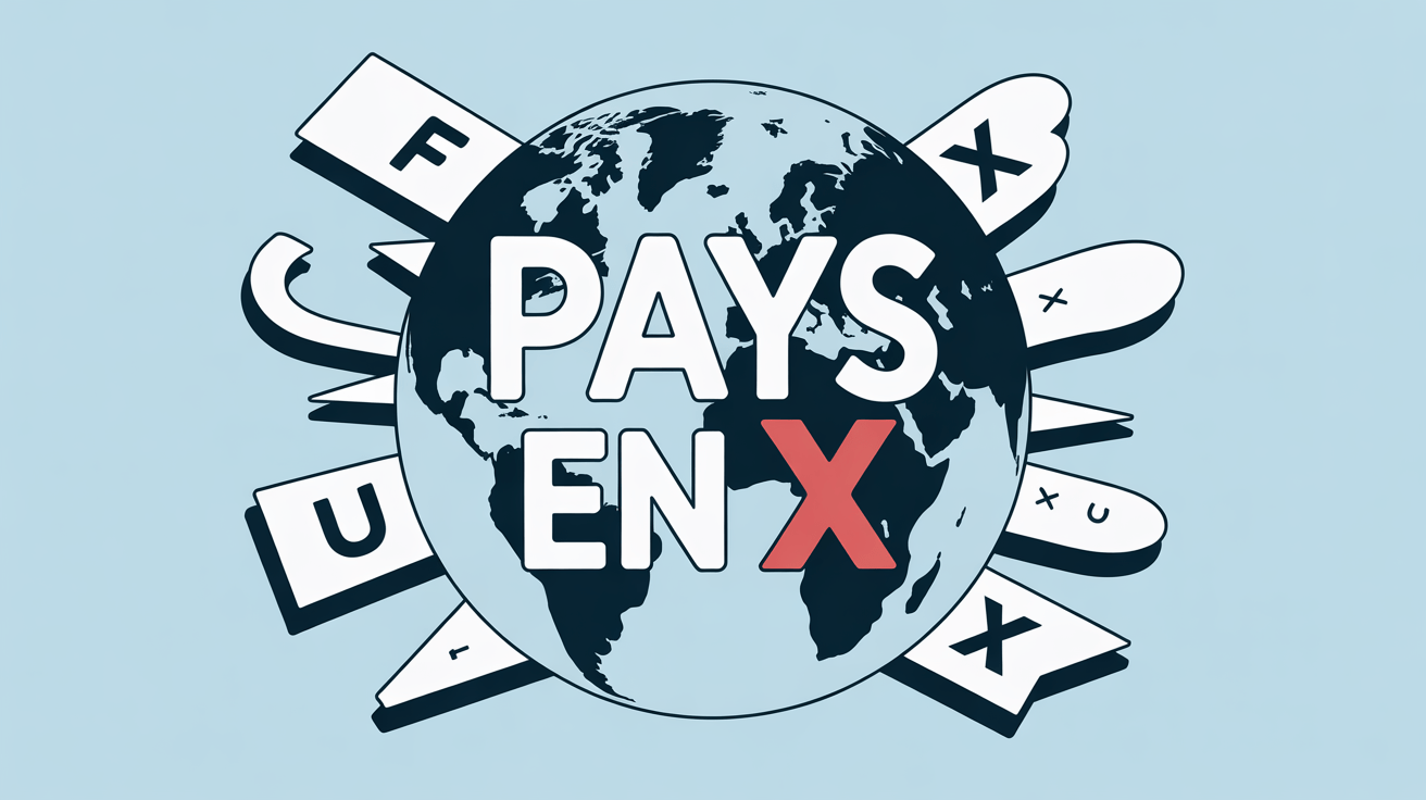 Illustration globe avec lettre X