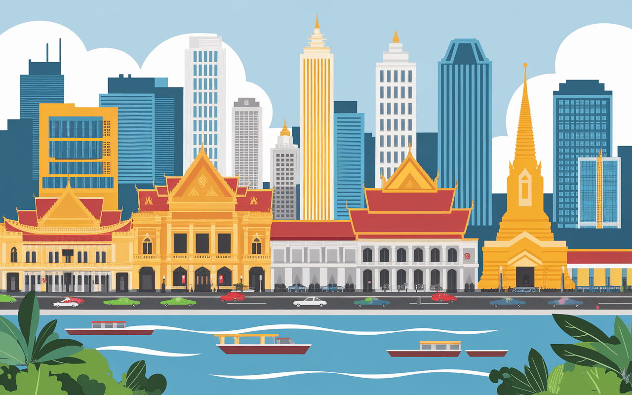 Métropole moderne Phnom Penh capitale Cambodge