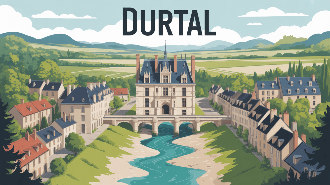 Vue panoramique du château de Durtal