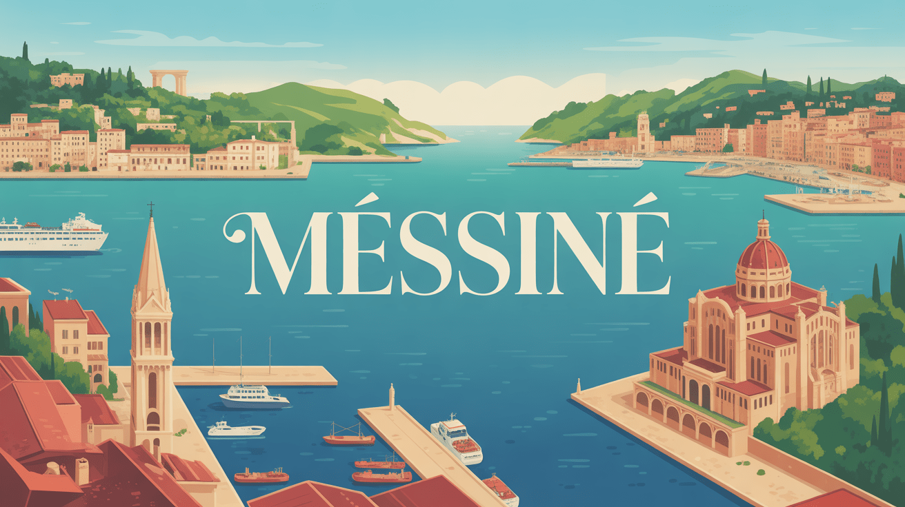 Panorama de Messine avec port et cathédrale