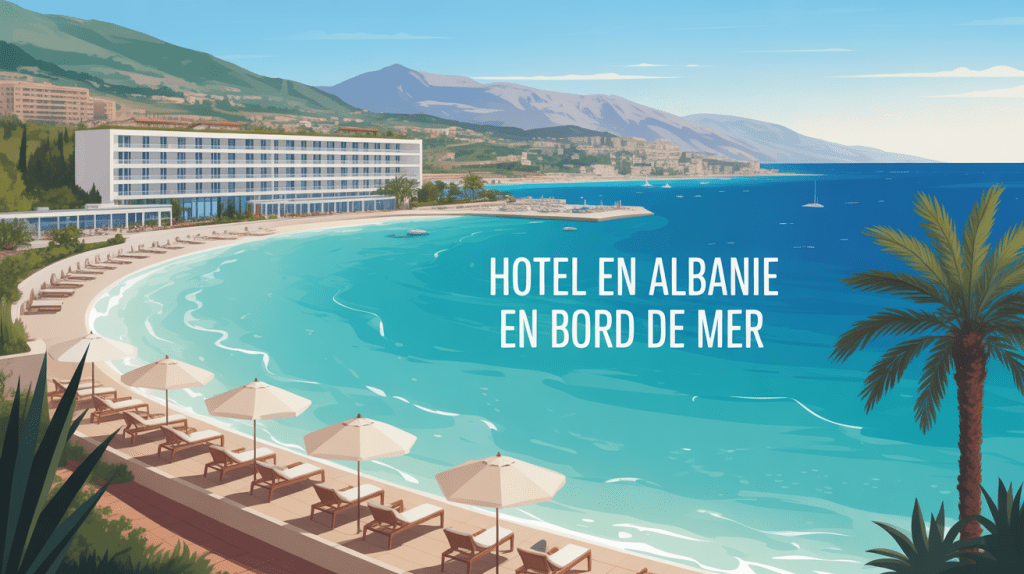 hotel en albanie bord de mer panorama avec palmiers et mer
