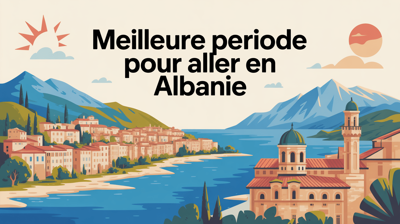 Illustration période pour aller en Albanie climat montagne mer ville