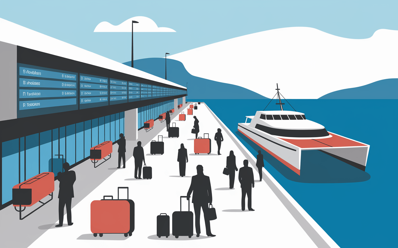 terminal port de split embarquement voyageurs