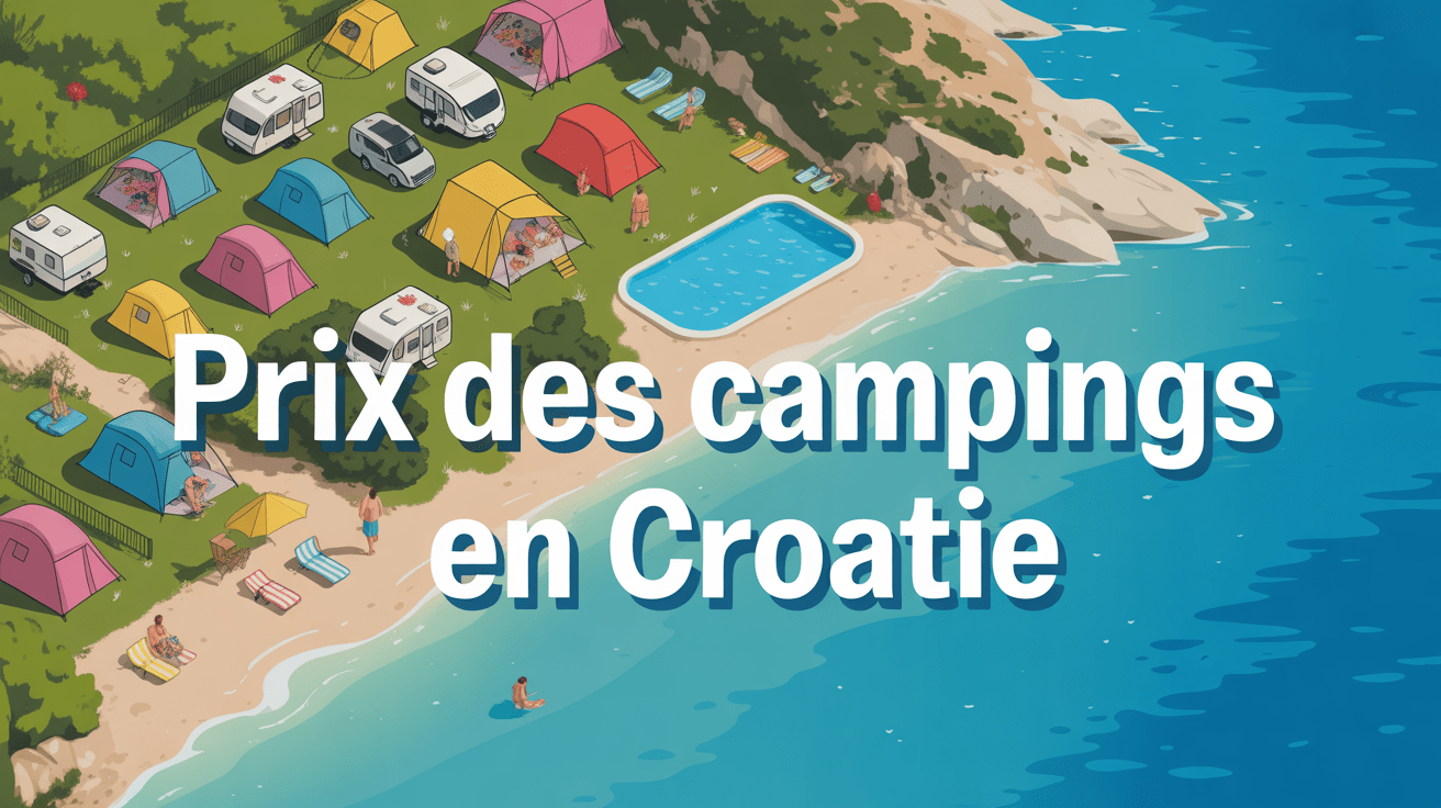 Vue aérienne camping Croatie bord de mer prix