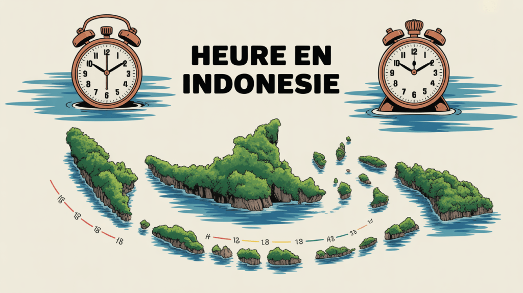 quelle heure est-il en indonésie illustration archipel et fuseaux