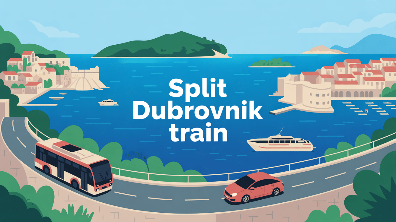 split dubrovnik train paysage côte options bus ferry voiture