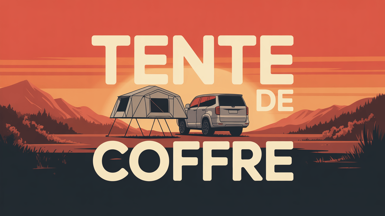 Tente de coffre attachée SUV paysage montagne