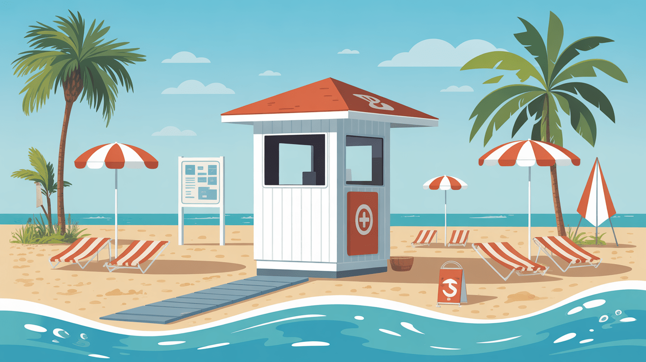 Services plage des nonnes parking poste secours