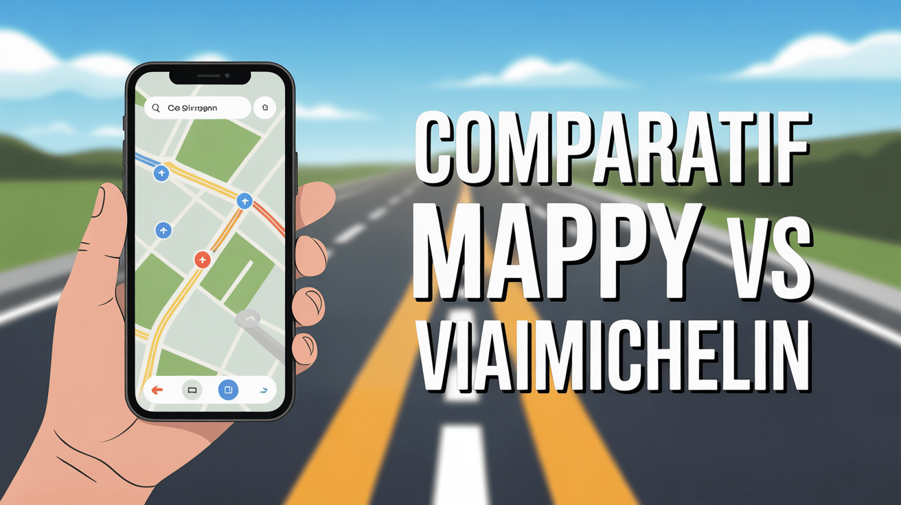 Comparatif itineraire mappy viamichelin sur smartphone en voiture