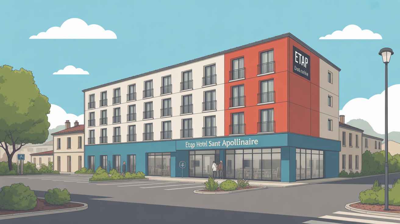 Vue façade etap hotel saint apollinaire avec parking gratuit