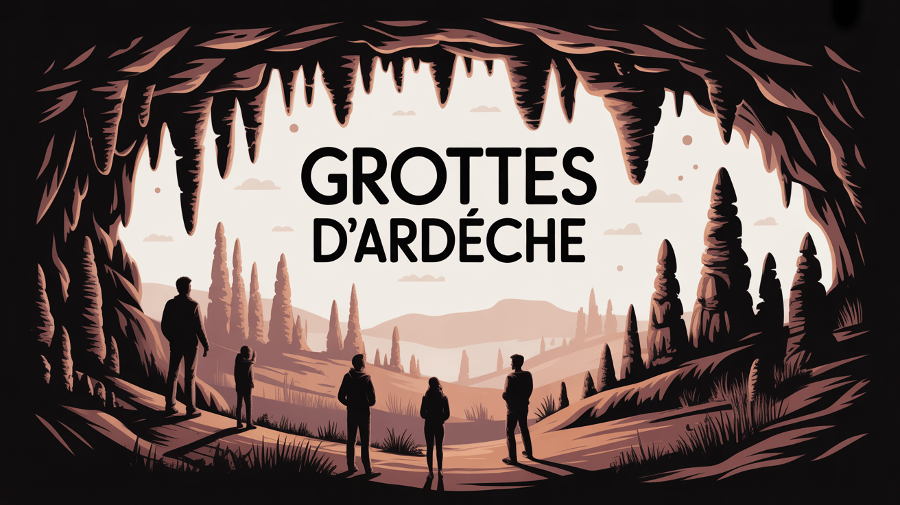 Illustration entrée grotte Ardeche formations calcaires