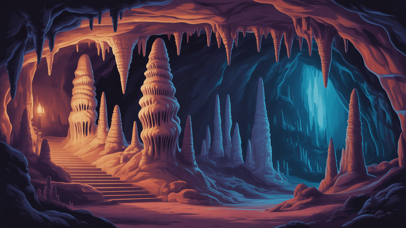 intérieur historique de la grotte de domme avec stalactites