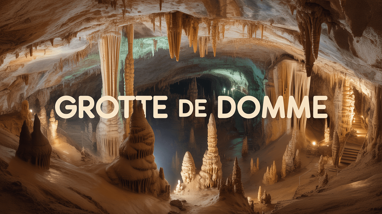 vue panoramique de la grotte de domme avec stalactites éclatantes