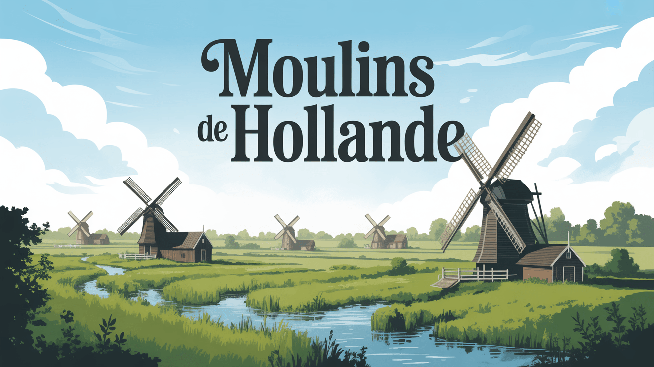 vue moulins hollandais campagne