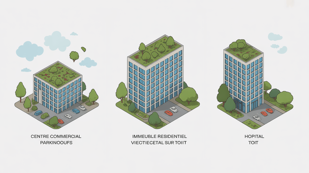 Types de bâtiments avec park roof sur toit