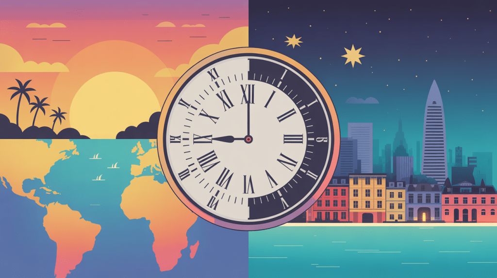 Illustration horloge fuseaux horaires quelle heure est-il en nouvelle-calédonie