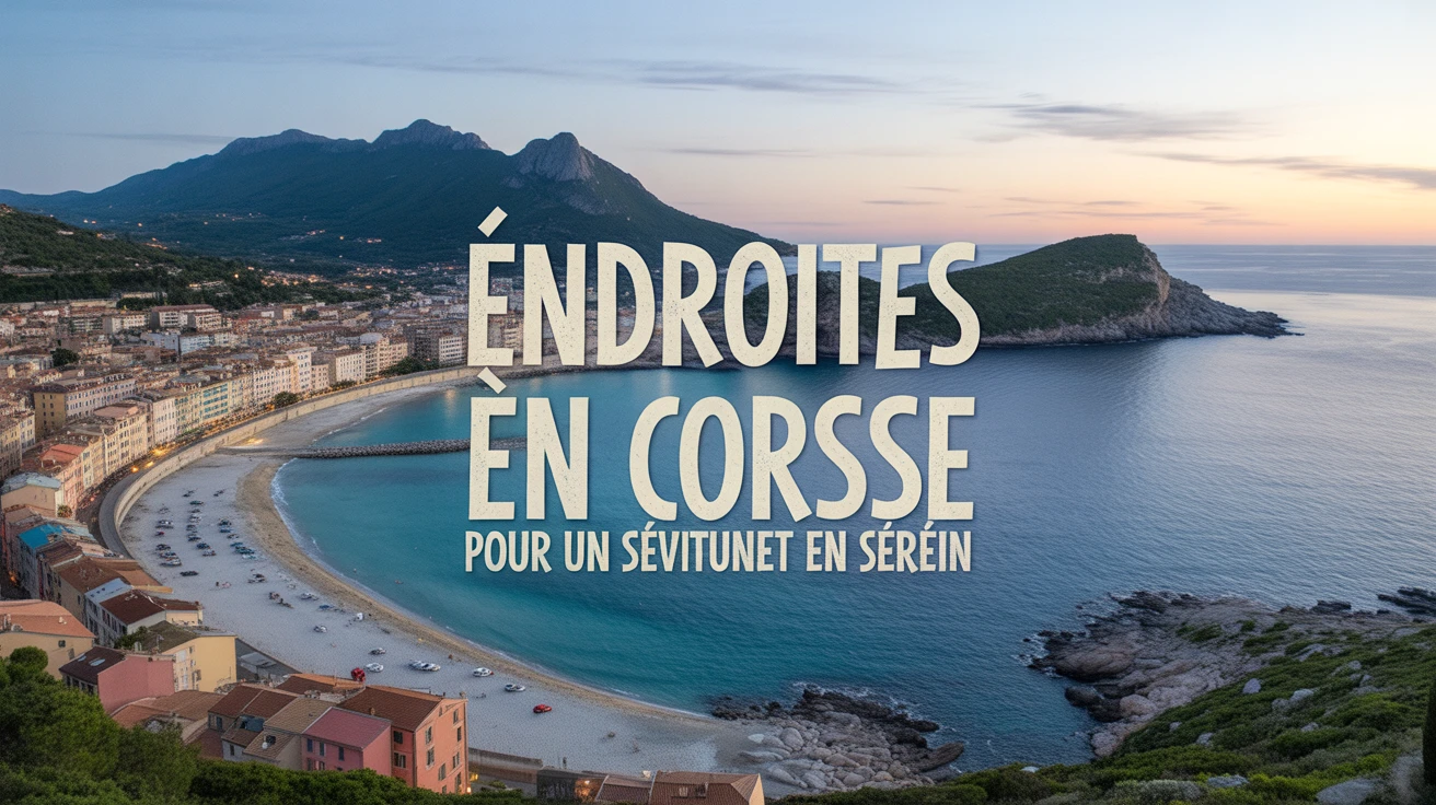 Illustration des endroits à éviter en Corse avec mer montagne et ville