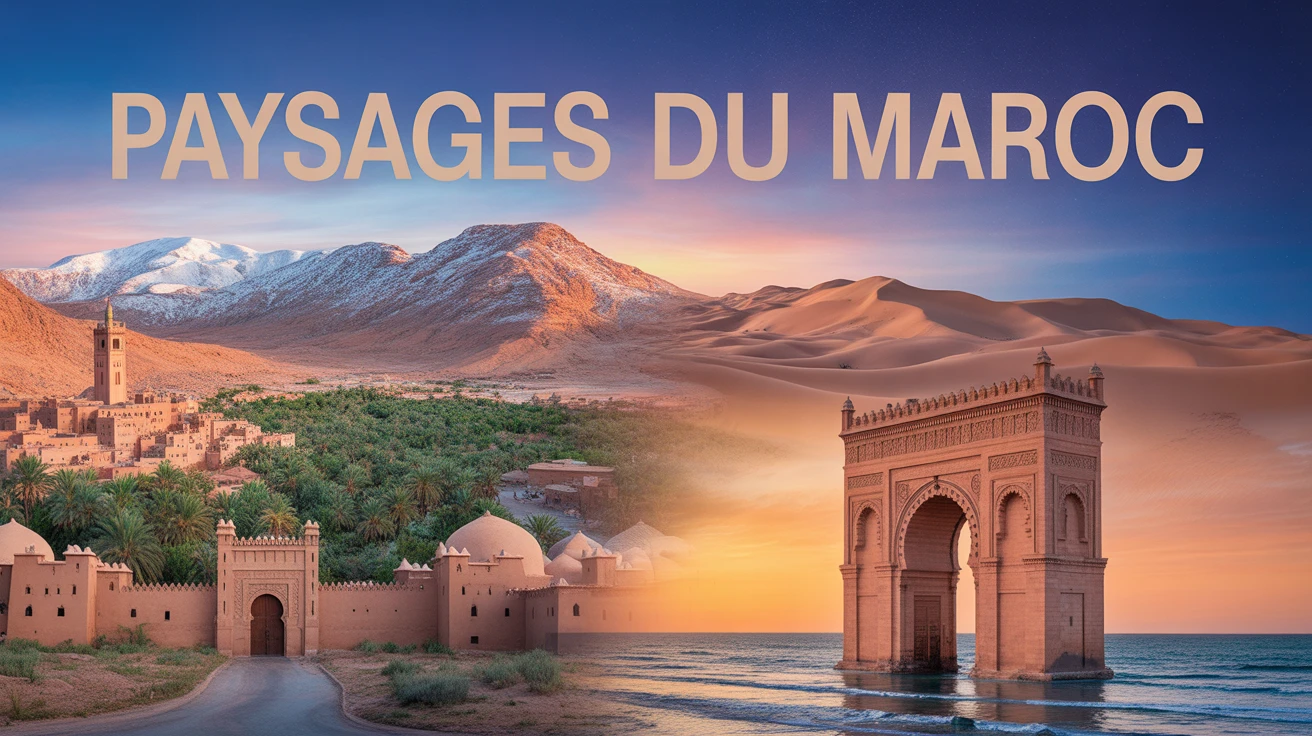 maroc paysage montagnes désert littoral