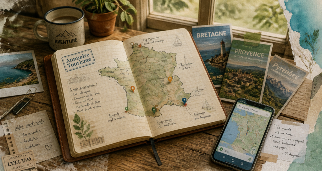 annuaire tourisme carnet de voyage carte France