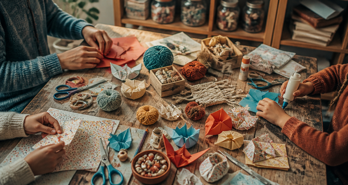 Faire des activités manuelles ensemble sur une table