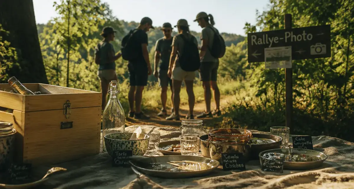 Activités à faire entre amis dehors : pique-nique rallye photo sur herbe