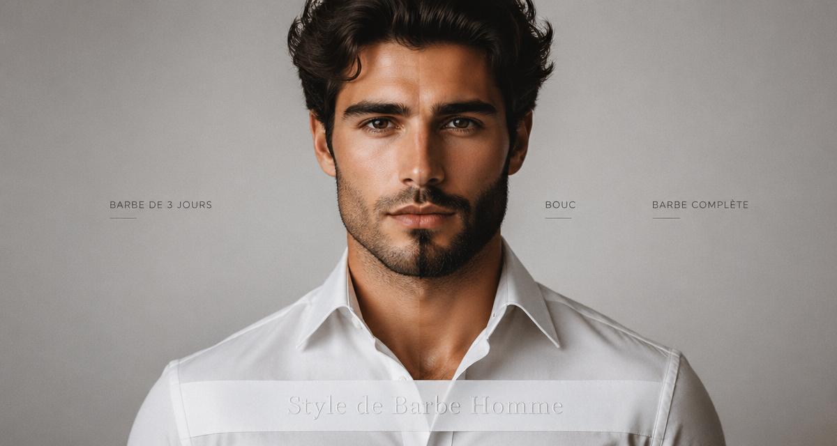 Barbe style homme sur visage élégant, plusieurs styles