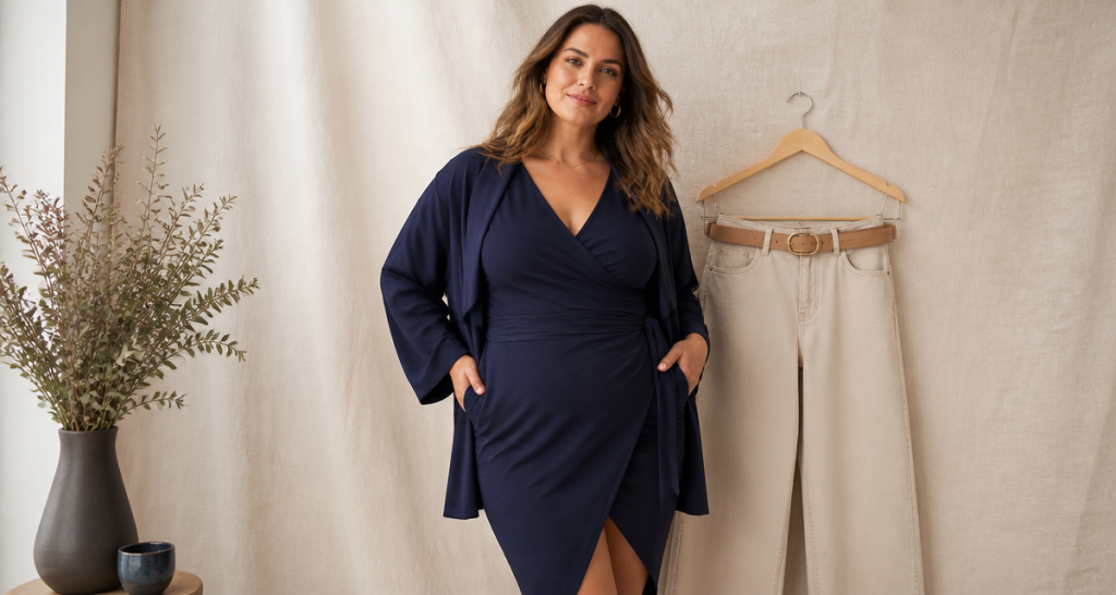 comment s habiller quand on a du ventre femme robe portefeuille veste fluide