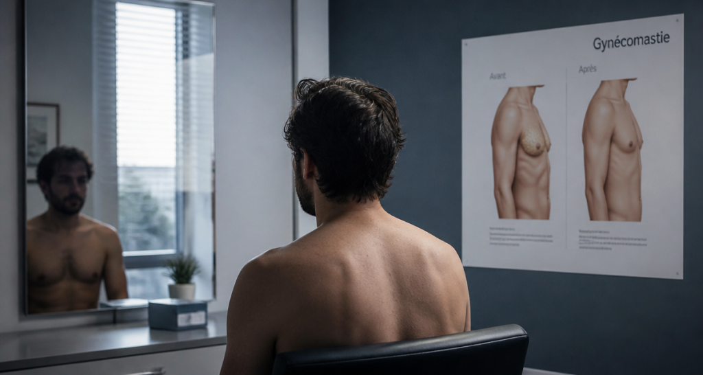 gynécomastie avant apres homme dos