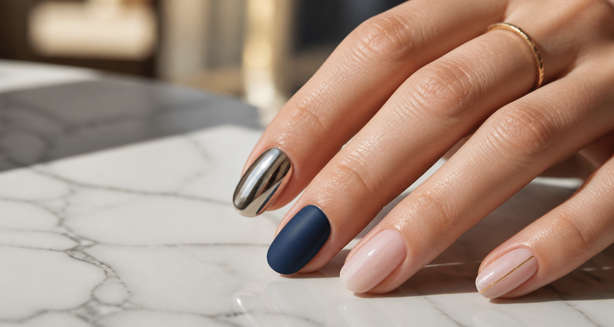 modèle vernis semi permanent main élégante