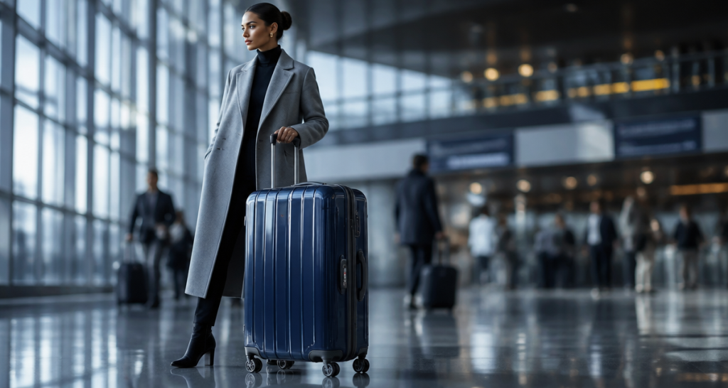 valise l bleu nuit femme aéroport