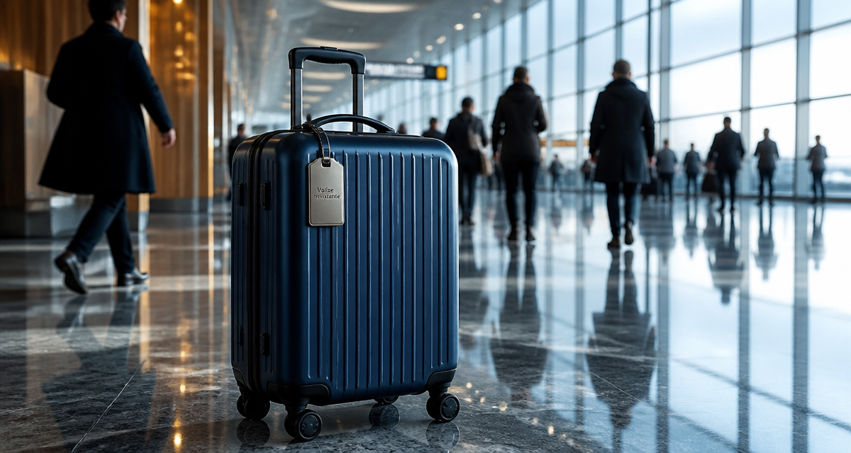 valise resistante polycarbonate bleu nuit aéroport