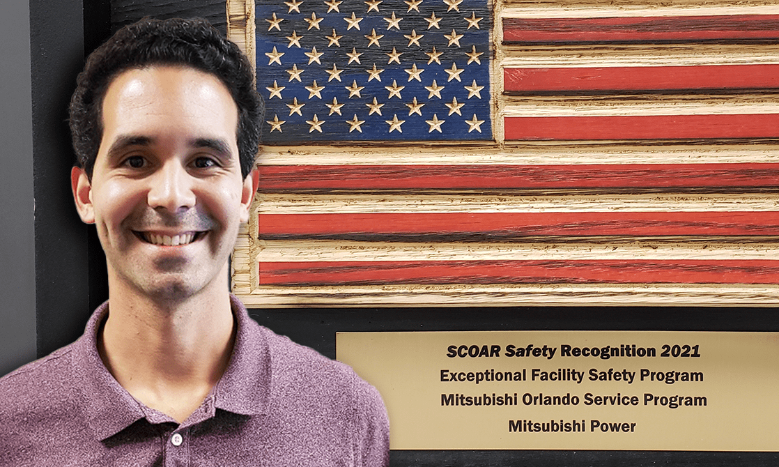 MSK Health Services Program Helps Employer Earn Exceptional Facility Safety Program Award MSK Health Program lead Jodi Aria of Orlando Orthopaedic Center stands in front of the SCOAR Exceptional Facility Safety Program Award he helped Mitsubishi Power win in 2022