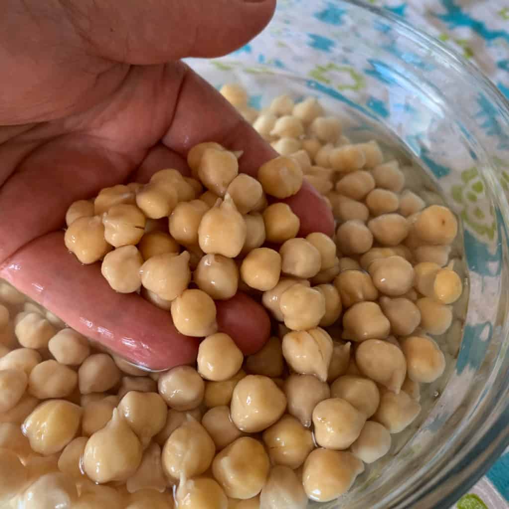 Chickpeas Soaking in water.