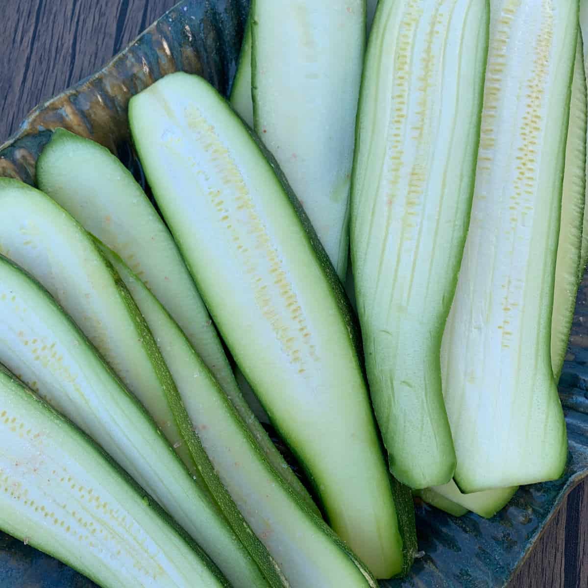 Sliced zucchini.