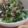 Arugula-and-Radicchio-salad in a bowl.
