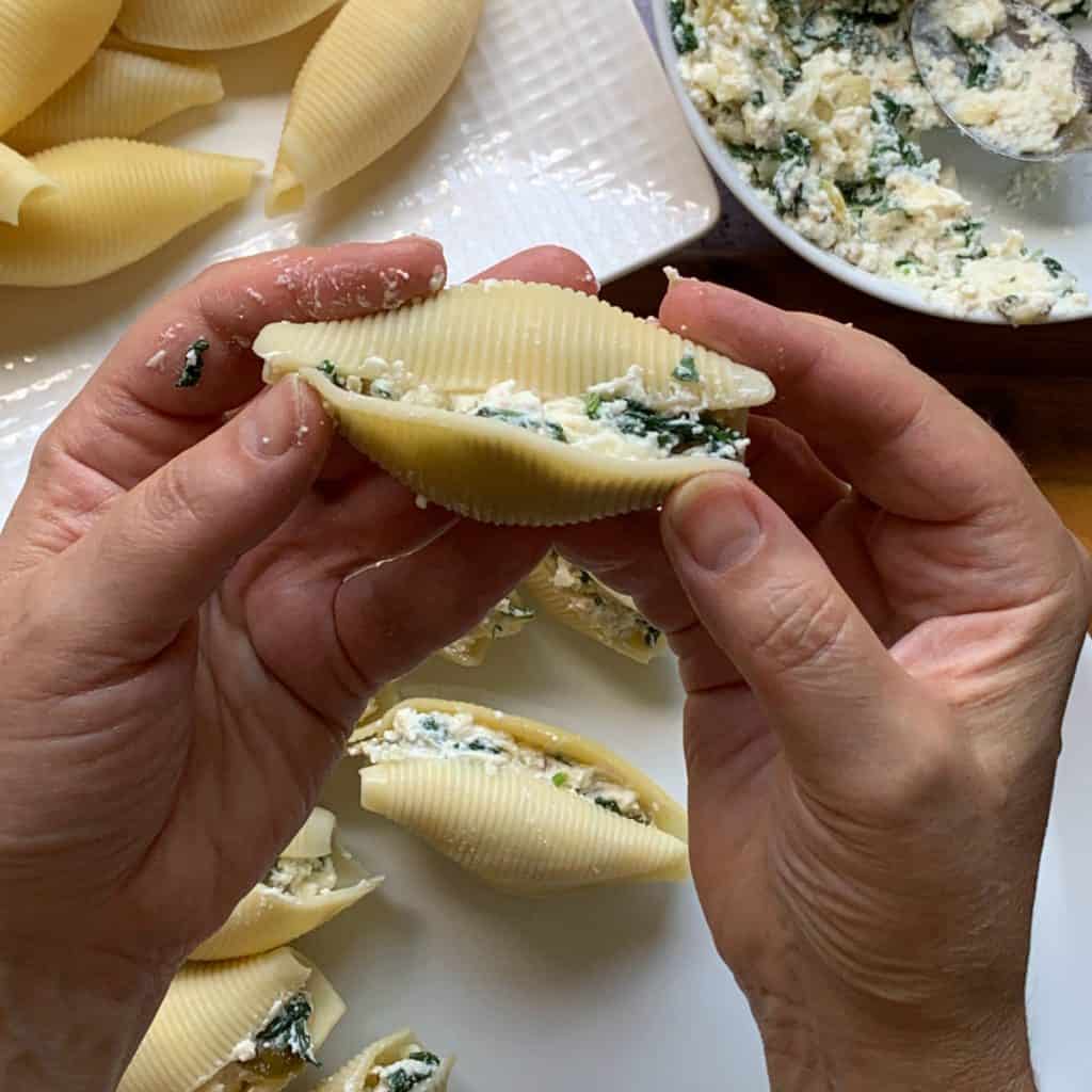 Stuffed Shells Loaded With Artichokes Spinach Feta Process 12s 3 1