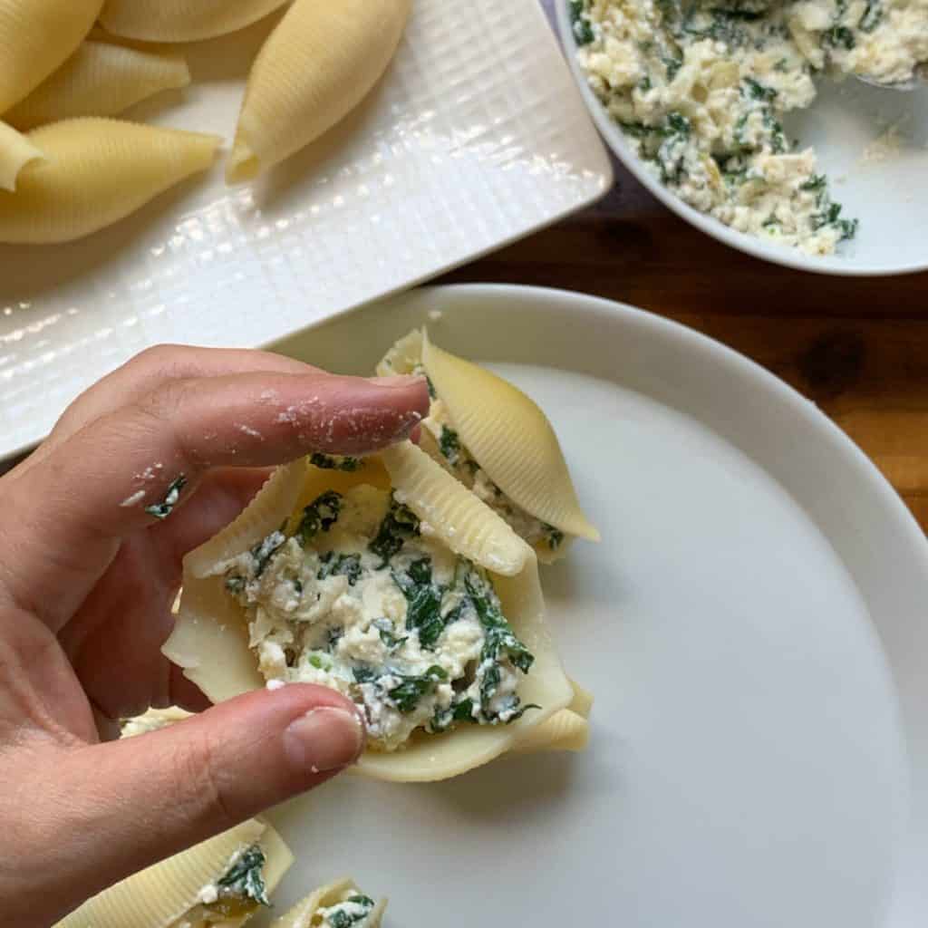 Stuffed Shells Loaded With Artichokes Spinach Feta Process 12s 3 6