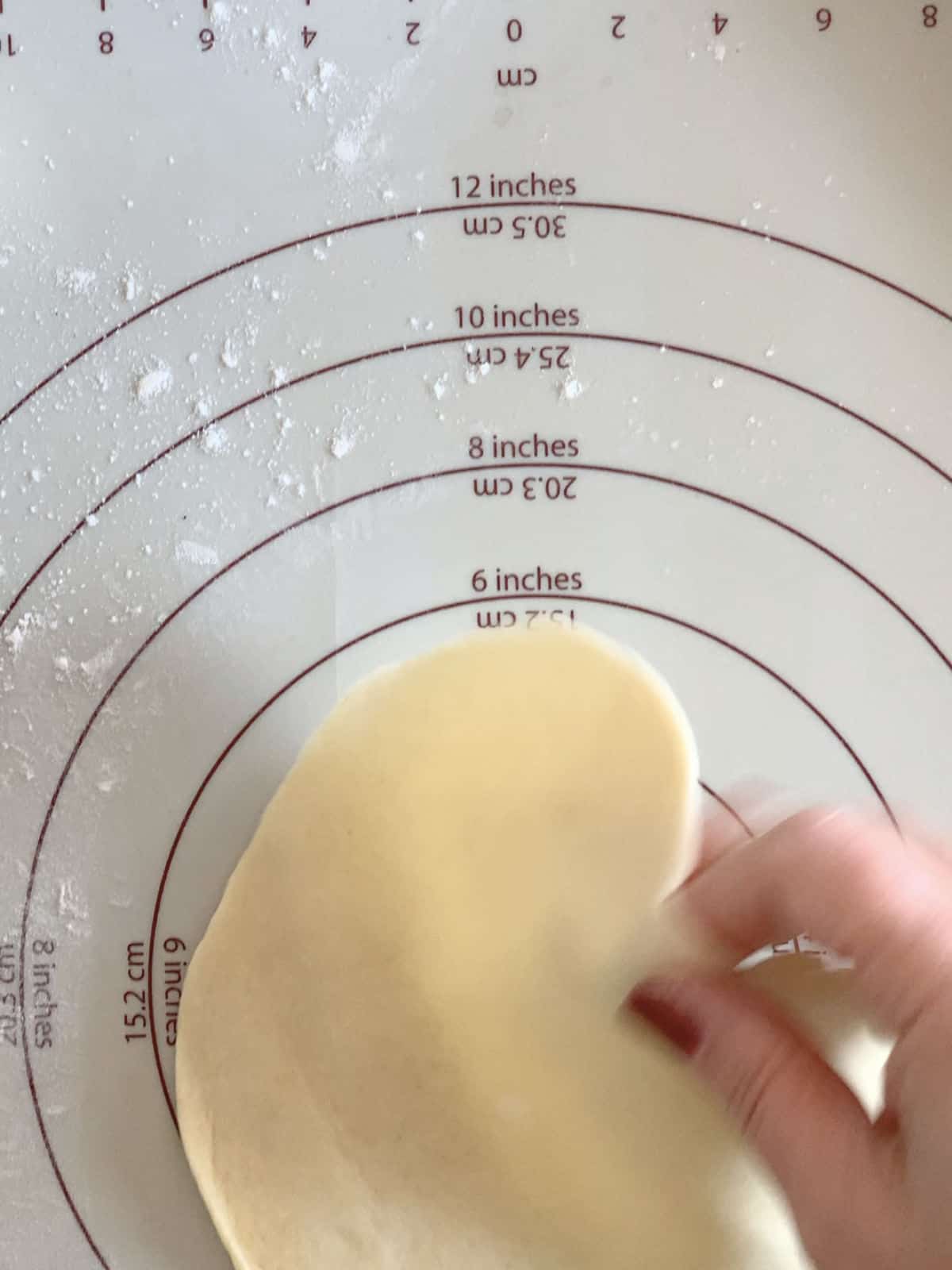 Armenian gata making the dough.