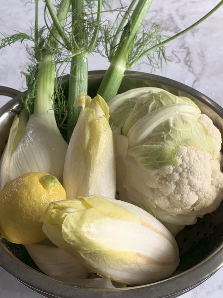 Cauliflower, fennel, and endive.