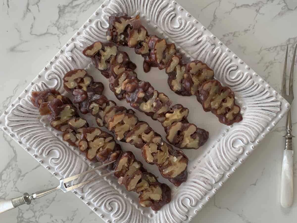 Sweet Sujukh on a plate.