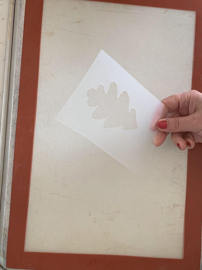 Oak leaf stencil for tuile cookies.