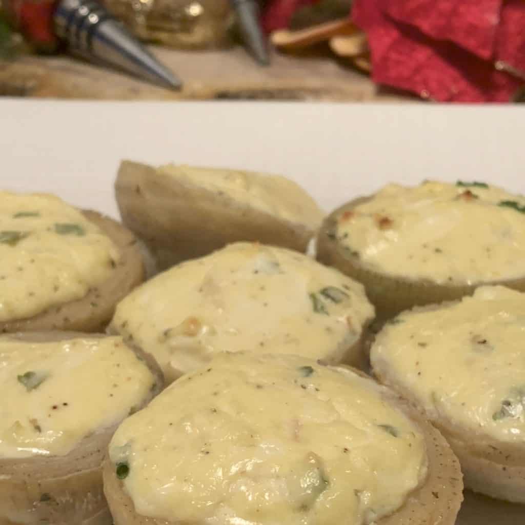 Baked goat cheese stuffed artichoke.