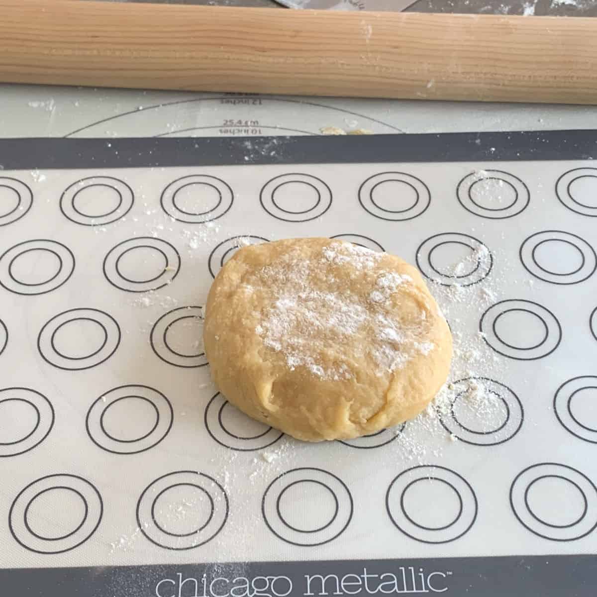 The dough ball is ready to be rolled.